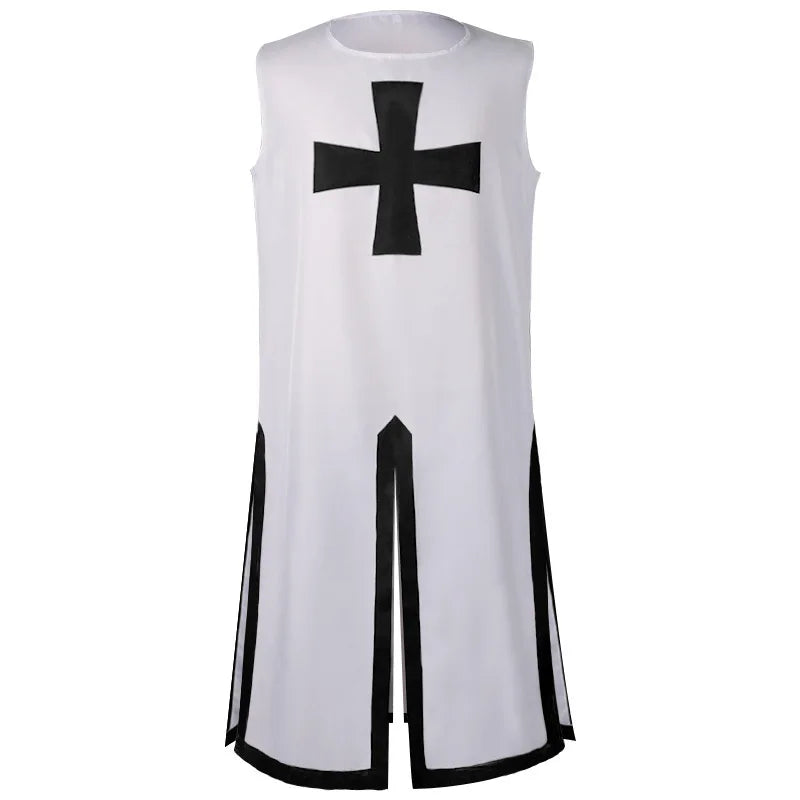 Color Cosplayer Medieval Knights Templar Tunic Cosplay Costumes Renaissance Surcoat Warrior Outfit Renaissance Black Cloak Top