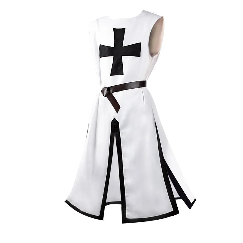 Color Cosplayer Medieval Knights Templar Tunic Cosplay Costumes Renaissance Surcoat Warrior Outfit Renaissance Black Cloak Top