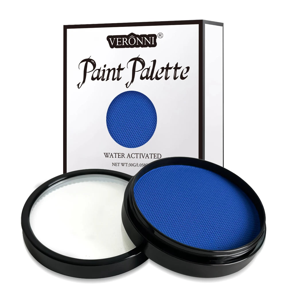 Black White Red 30G Monochromatic Water Solubility Body Makeup Face Paint with Brushes for Halloween Christmas Masquerade Party
