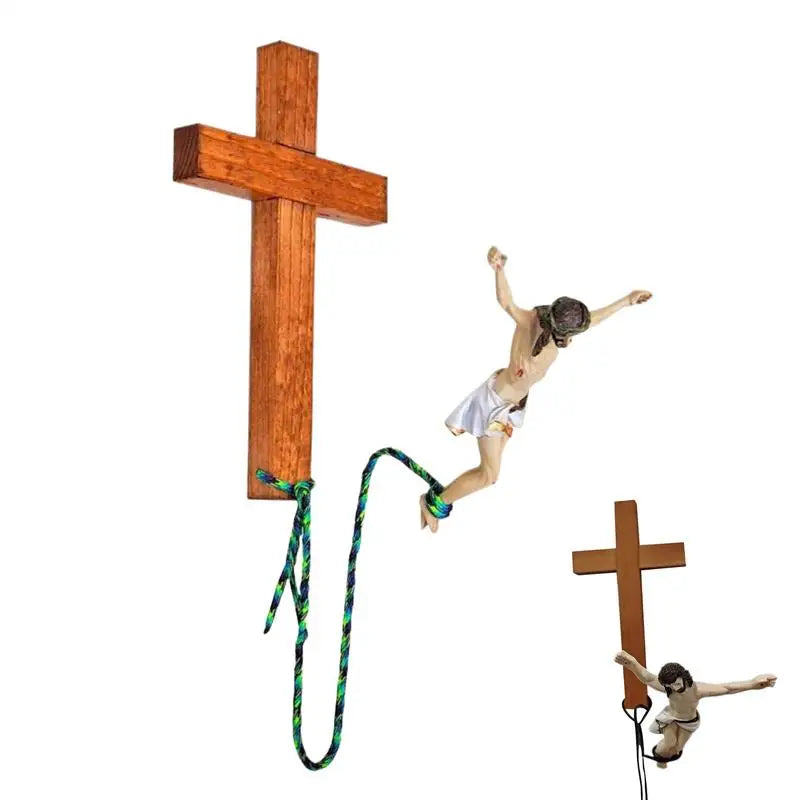 Jesus Bungee Wall Crossd Decoration Home Office Church Wall Hanging Jumping Crucifix Christ Savior Festival Gift Home Decoration