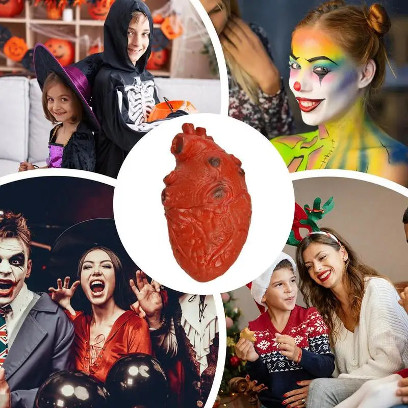 Bloody Heart Beating Heart Spooky Halloween Props Fake Heart Haunted House Decorations Props for Haunted House Party Decoration