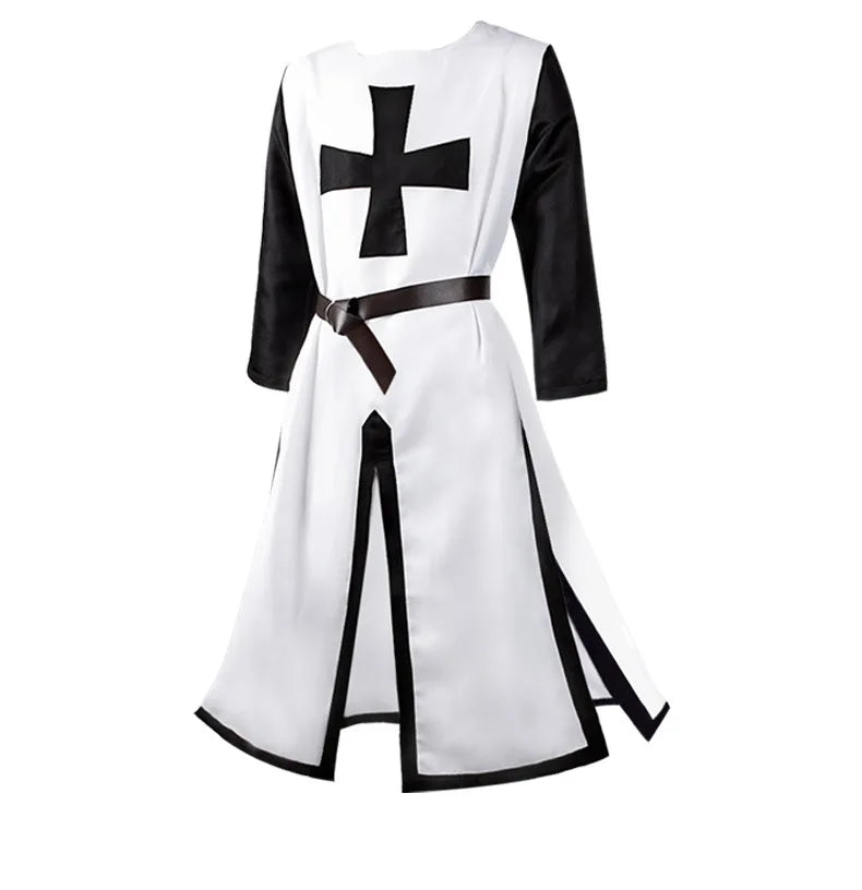 Color Cosplayer Medieval Knights Templar Tunic Cosplay Costumes Renaissance Surcoat Warrior Outfit Renaissance Black Cloak Top