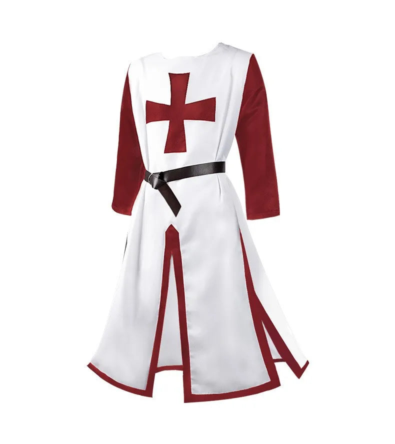 Color Cosplayer Medieval Knights Templar Tunic Cosplay Costumes Renaissance Surcoat Warrior Outfit Renaissance Black Cloak Top