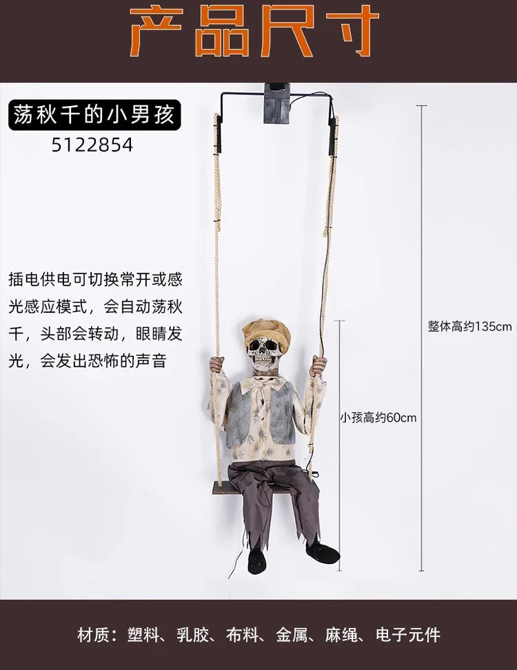 Halloween ghost doll horror decoration electric induction with sound lighting secret room escape haunted house bar atmosphere pr