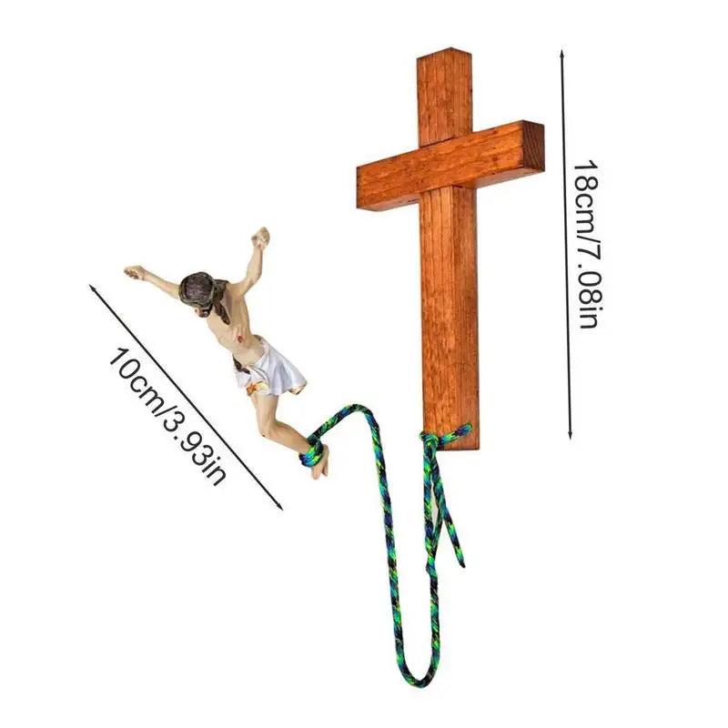 Jesus Bungee Wall Crossd Decoration Home Office Church Wall Hanging Jumping Crucifix Christ Savior Festival Gift Home Decoration