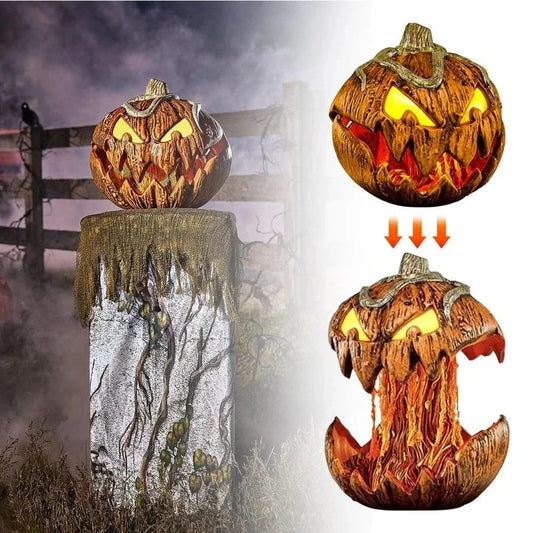 2PCS New Halloween Rise And Fall  Pumpkin Decorations Gourdo Animatronic Makes A Terrifying Sound Pumpkin Head