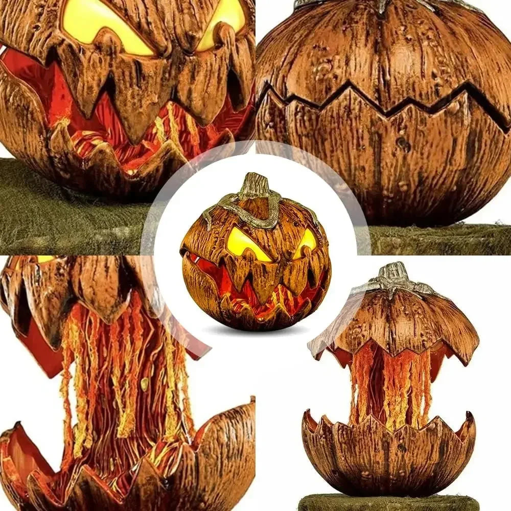 2PCS New Halloween Rise And Fall  Pumpkin Decorations Gourdo Animatronic Makes A Terrifying Sound Pumpkin Head
