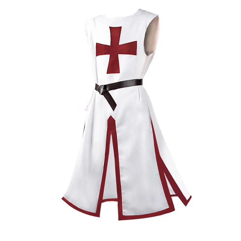Color Cosplayer Medieval Knights Templar Tunic Cosplay Costumes Renaissance Surcoat Warrior Outfit Renaissance Black Cloak Top