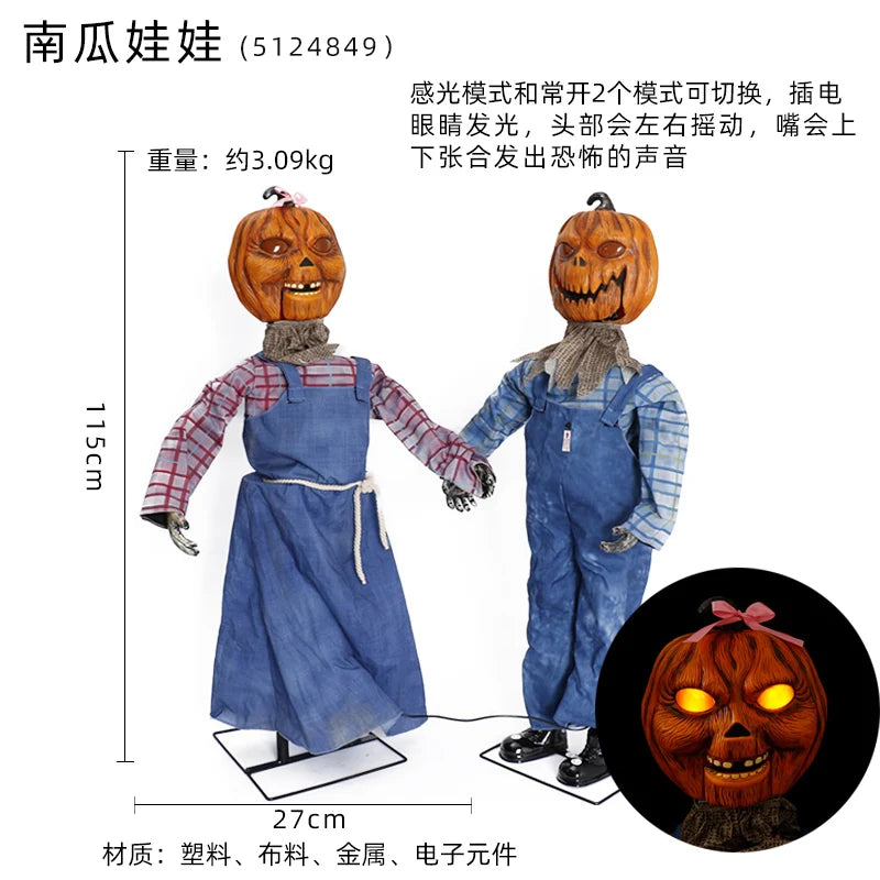 Halloween ghost doll horror decoration electric induction with sound lighting secret room escape haunted house bar atmosphere pr