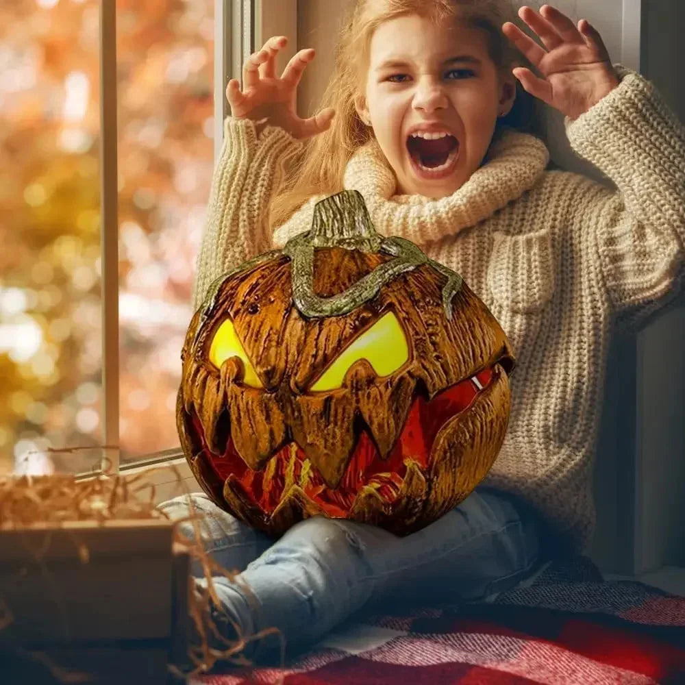 2PCS New Halloween Rise And Fall  Pumpkin Decorations Gourdo Animatronic Makes A Terrifying Sound Pumpkin Head