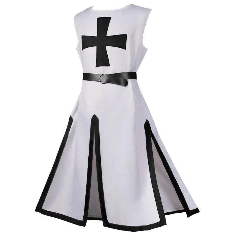 Color Cosplayer Medieval Knights Templar Tunic Cosplay Costumes Renaissance Surcoat Warrior Outfit Renaissance Black Cloak Top
