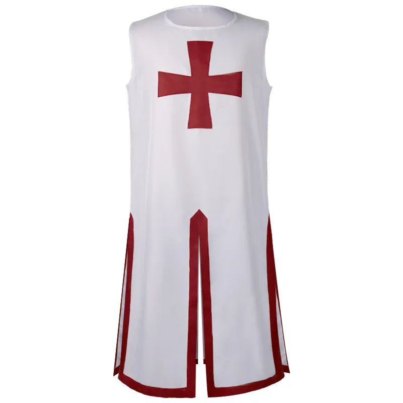 Color Cosplayer Medieval Knights Templar Tunic Cosplay Costumes Renaissance Surcoat Warrior Outfit Renaissance Black Cloak Top