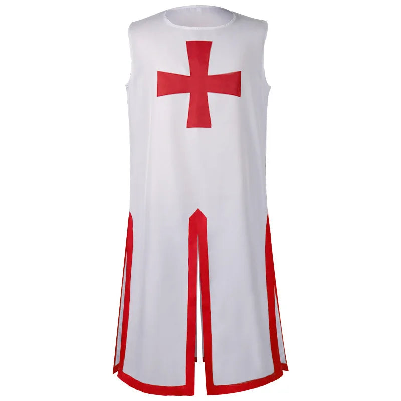 Color Cosplayer Medieval Knights Templar Tunic Cosplay Costumes Renaissance Surcoat Warrior Outfit Renaissance Black Cloak Top