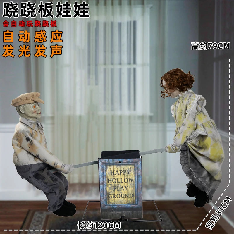 Halloween ghost doll horror decoration electric induction with sound lighting secret room escape haunted house bar atmosphere pr