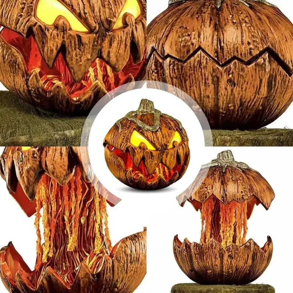 2PCS New Halloween Rise And Fall  Pumpkin Decorations Gourdo Animatronic Makes A Terrifying Sound Pumpkin Head