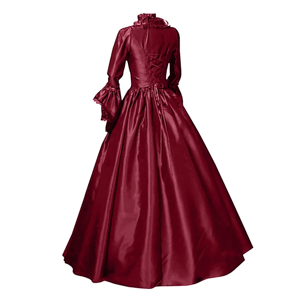 Gothic Black A Line Dress A Line Witch Dress For Women Gothic Witchcraft Vintage Medieval Dress For Women Halloween Costumes
