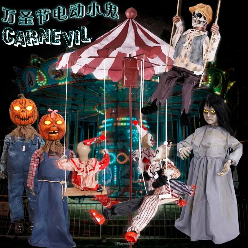 Halloween ghost doll horror decoration electric induction with sound lighting secret room escape haunted house bar atmosphere pr