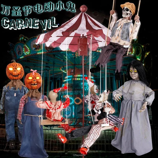 Halloween ghost doll horror decoration electric induction with sound lighting secret room escape haunted house bar atmosphere pr