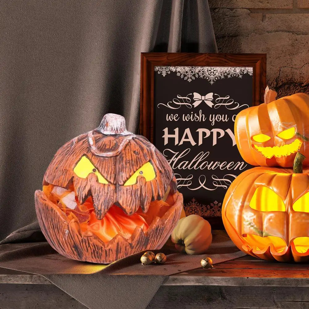 Spooky Halloween Decor Pumpkin Decoration with Dim Lights Spooky Halloween Pumpkin Lantern with Lights for Indoor for Porch