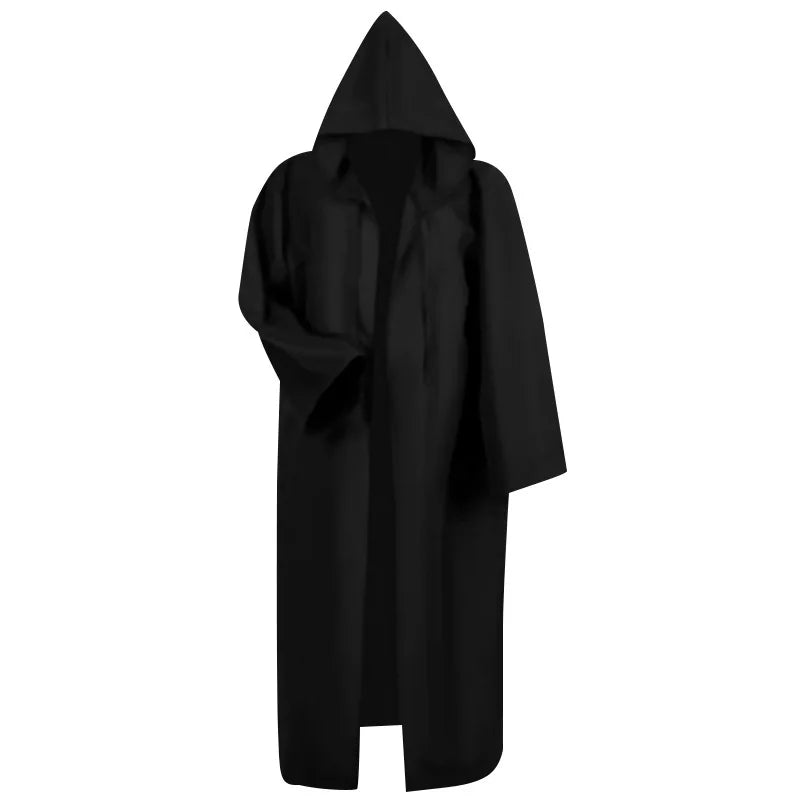 Mens Medieval Crusader Knights Templar Tunic Costumes Renaissance Halloween Surcoat Warrior Black Plague Cloak Cosplay Top S-3XL