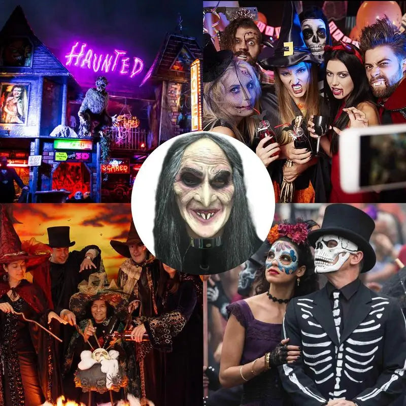 Scary Props Spoof Horror Horror Mask Masquerade Zombie Masks Halloween Decoration Halloween Face Cover Lightweight Tricky Toy