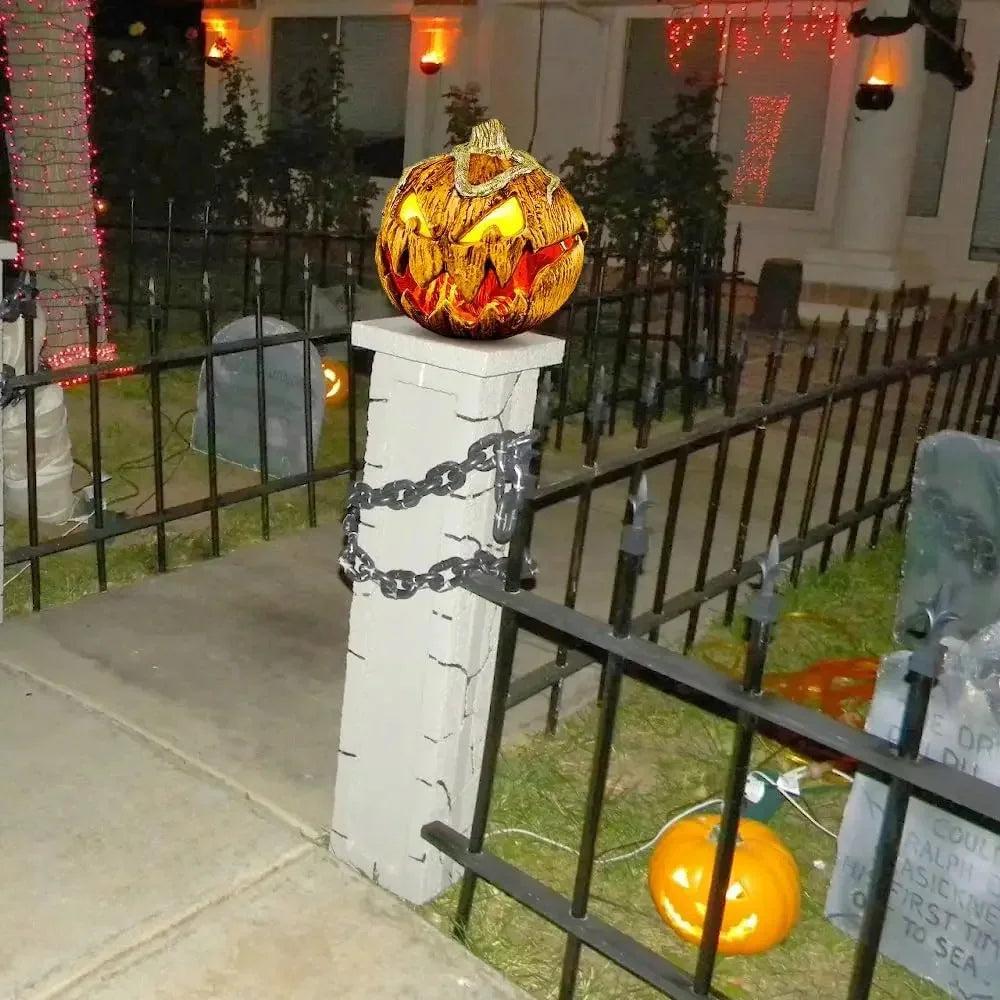 2PCS New Halloween Rise And Fall  Pumpkin Decorations Gourdo Animatronic Makes A Terrifying Sound Pumpkin Head