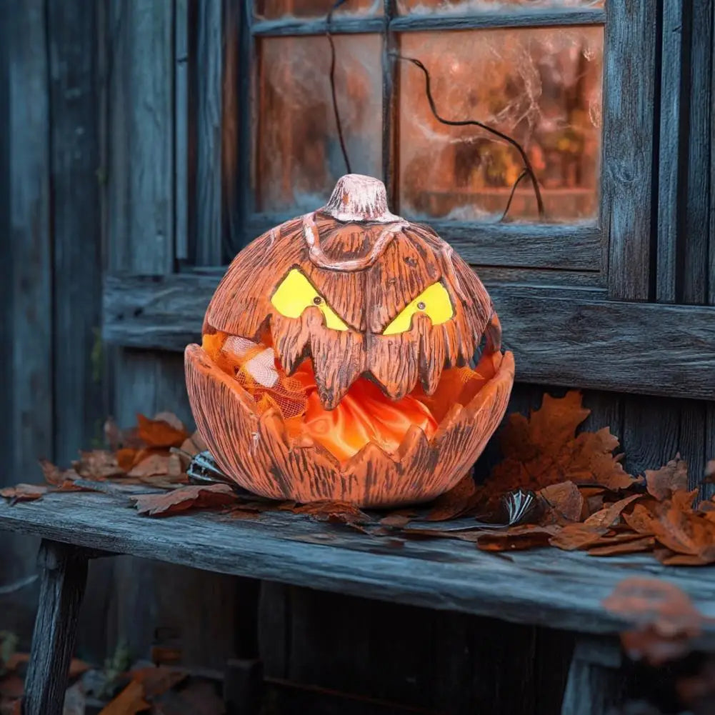 Spooky Halloween Decor Pumpkin Decoration with Dim Lights Spooky Halloween Pumpkin Lantern with Lights for Indoor for Porch