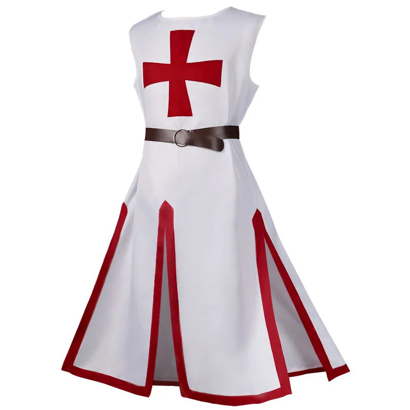 Color Cosplayer Medieval Knights Templar Tunic Cosplay Costumes Renaissance Surcoat Warrior Outfit Renaissance Black Cloak Top