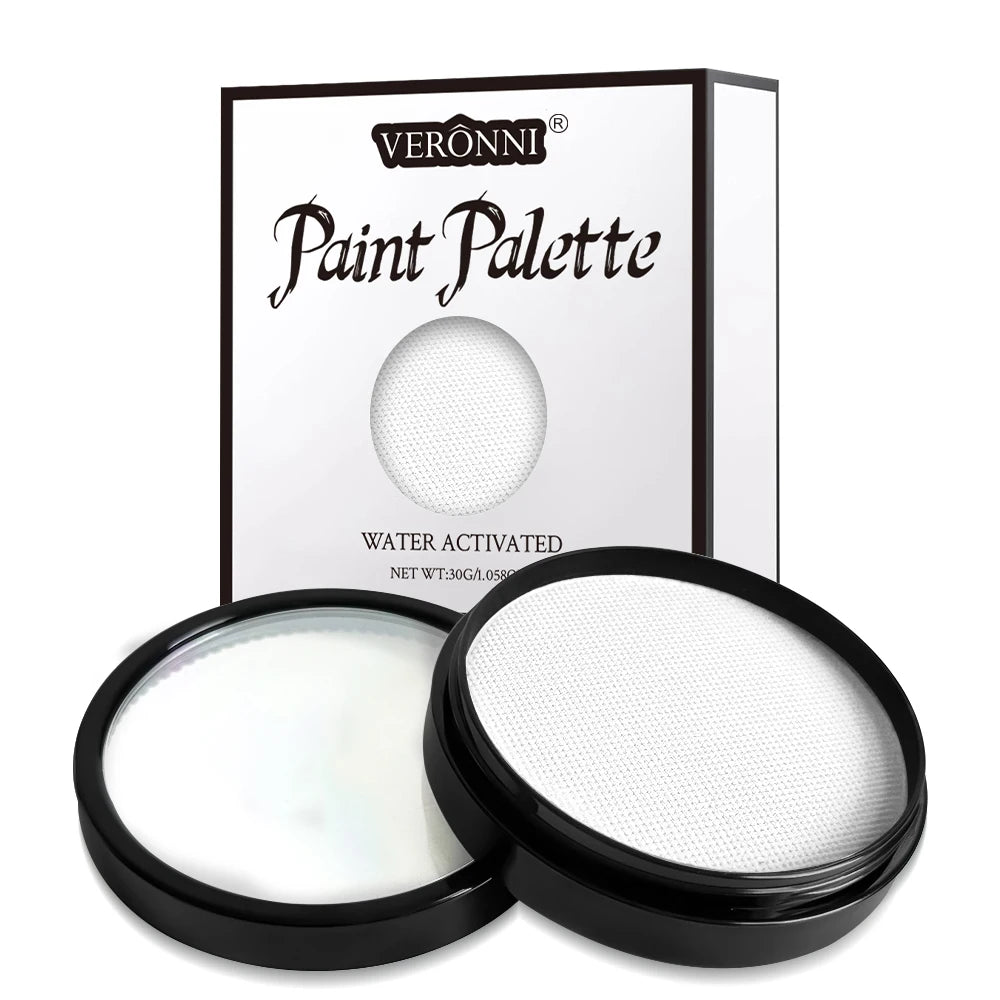 Black White Red 30G Monochromatic Water Solubility Body Makeup Face Paint with Brushes for Halloween Christmas Masquerade Party