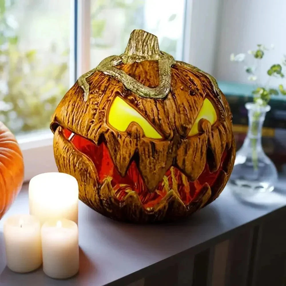 2PCS New Halloween Rise And Fall  Pumpkin Decorations Gourdo Animatronic Makes A Terrifying Sound Pumpkin Head