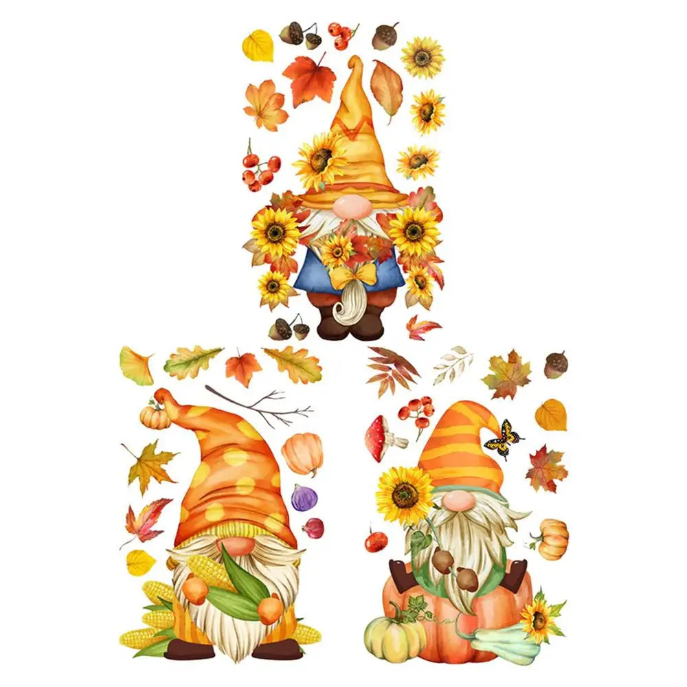 Autumn Window Clings 3 Sheet Fall Leaves Window Clings Self Adhesive Thanksgiving Window Stickers Fall Window Decorations For