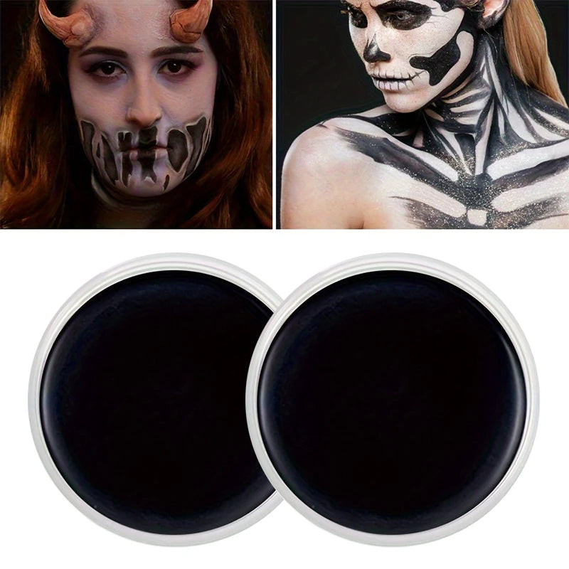 White Black Red Face Body Paint Adult Oil Body Paint Set FX Clown Vampire Skeleton Role Play Halloween Makeup with 6 Brushes
