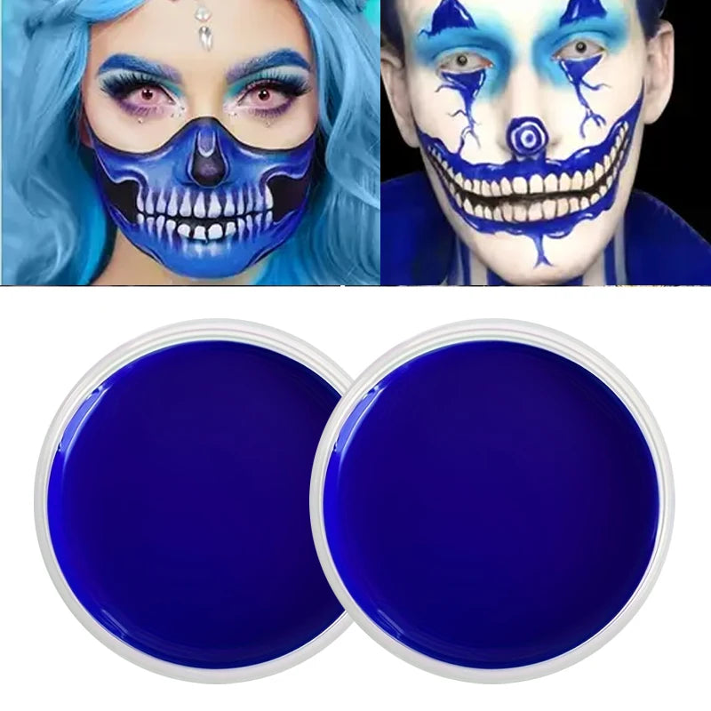 White Black Red Face Body Paint Adult Oil Body Paint Set FX Clown Vampire Skeleton Role Play Halloween Makeup with 6 Brushes