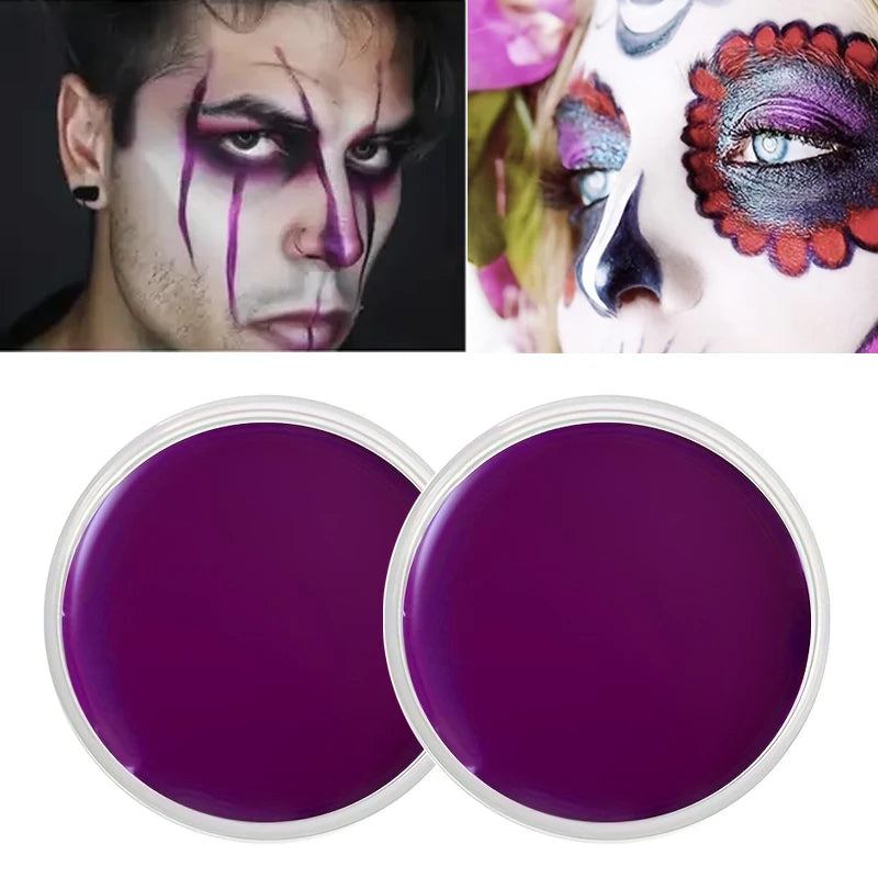 White Black Red Face Body Paint Adult Oil Body Paint Set FX Clown Vampire Skeleton Role Play Halloween Makeup with 6 Brushes