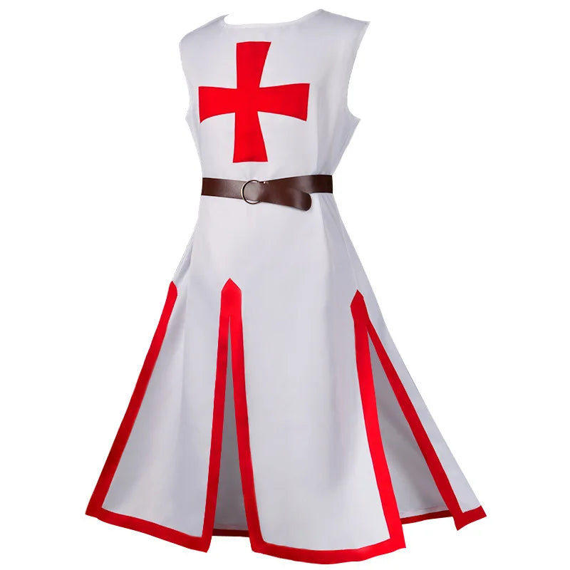 Color Cosplayer Medieval Knights Templar Tunic Cosplay Costumes Renaissance Surcoat Warrior Outfit Renaissance Black Cloak Top