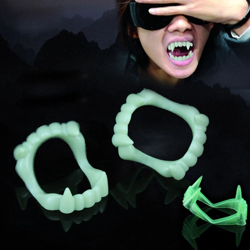 Halloween Fake Vampire Teeth Party Decoration For Kids Plastic False Vampire Teeth Costume Halloween Theme Cosplay Toy Supplies