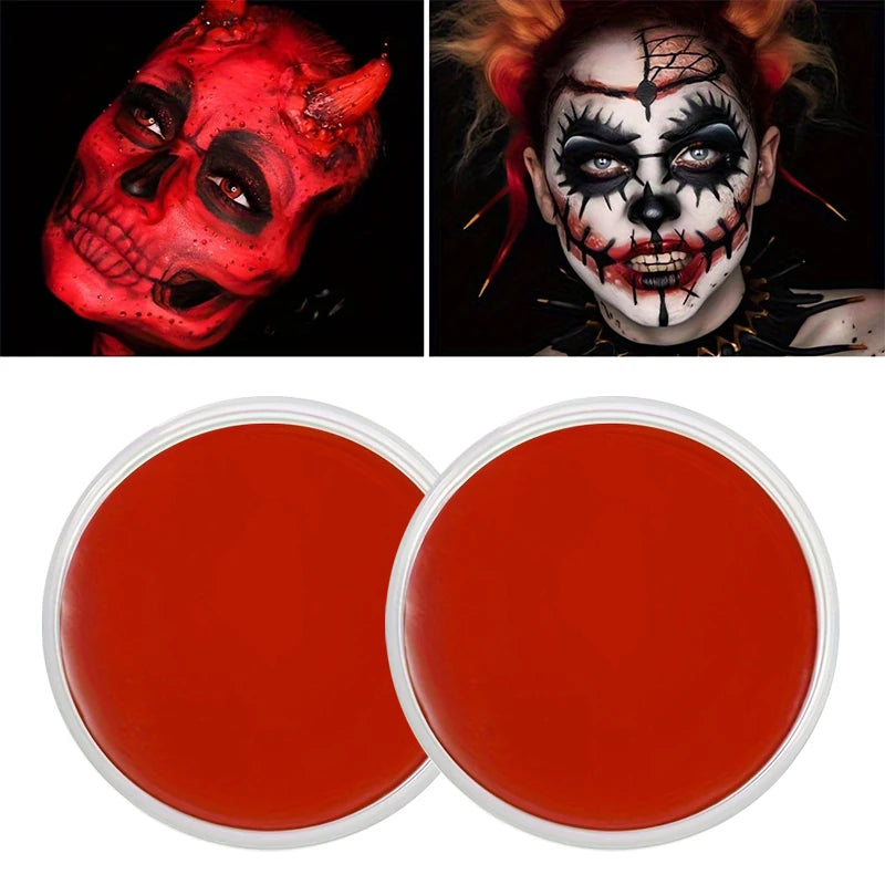 White Black Red Face Body Paint Adult Oil Body Paint Set FX Clown Vampire Skeleton Role Play Halloween Makeup with 6 Brushes